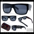 thumbnail image 2 of Locs Mens Day of Dead Skull Print Thick Arm Rectangle Horn Rim Sunglasses Fuchsia, 2 of 8
