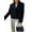Black, variant on Female Crop Pea Coat Wool Blend Office Work Lapel Collar Short Winter Jacket Trench Coat White L