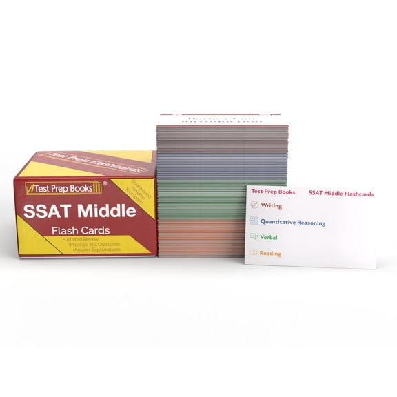SSAT Middle Level Study Cards: SSAT Middle Level Prep 2025-2026 with Practice Test Questions [Full Color Cards]
