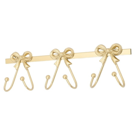 LOLIPPYY Rustic Gold Metal Bowknot Wall Mount Hook for Towel Organizer and Coat Storage