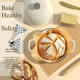 thumbnail image 3 of Enameled Round Cast Iron Bread Oven, 6 Qt Cast Iron Dutch Oven for Homemade Sourdough Bread Baking, Bread Pot with Dome Lid & Cotton Potholders (Cream White), 3 of 8