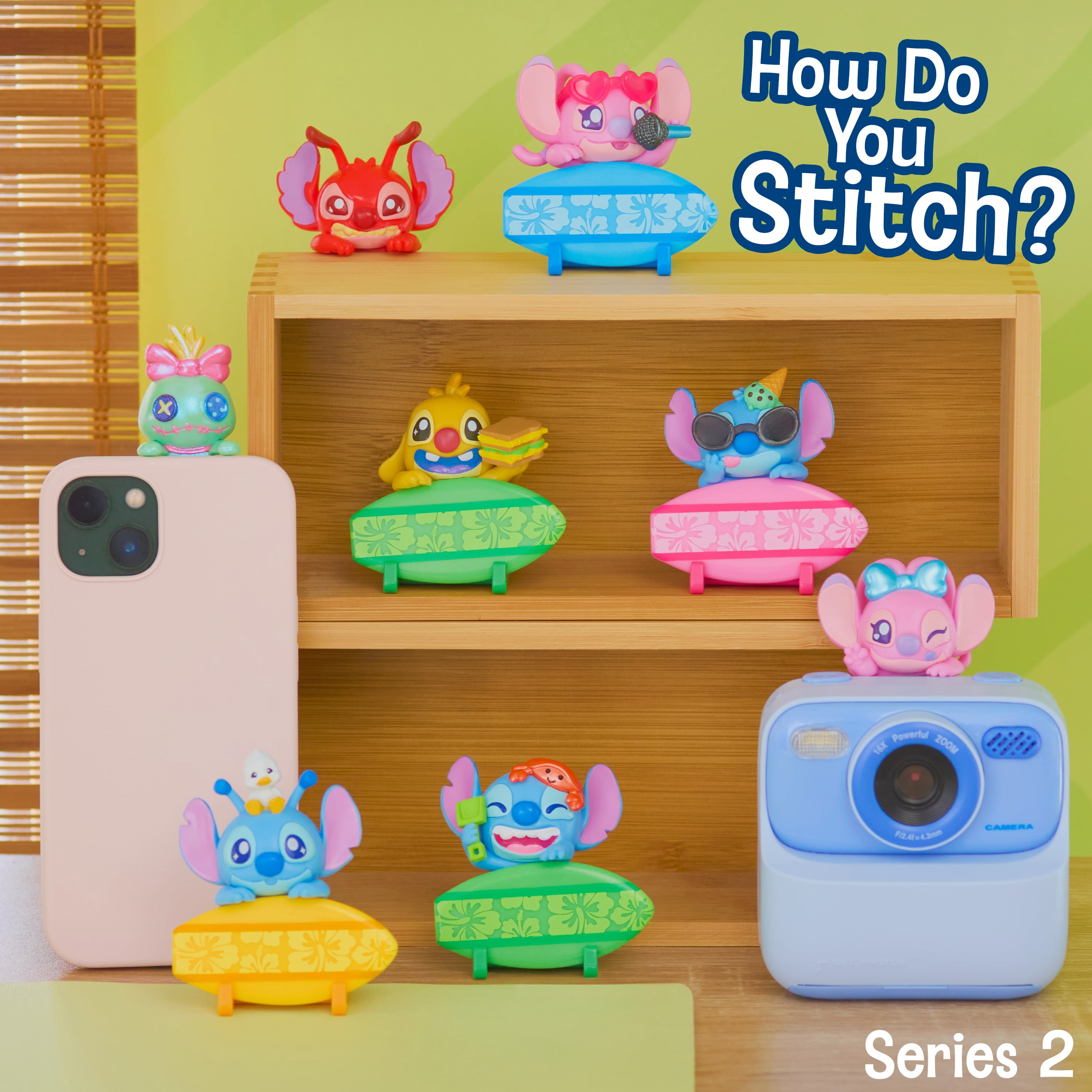 Disney Stitch Attachmeez Collectible Mini Figure Blind Box Series 2, Hangs off Books, Phones & More