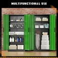 thumbnail image 3 of SOLAURA Metal Storage Cabinet, 71" Garage Storage Cabinet with Lock, Black Green Metal Cabinet with 2 Doors and 4 Adjustable Shelves for Home Office, File, Easy Assemble, 3 of 8