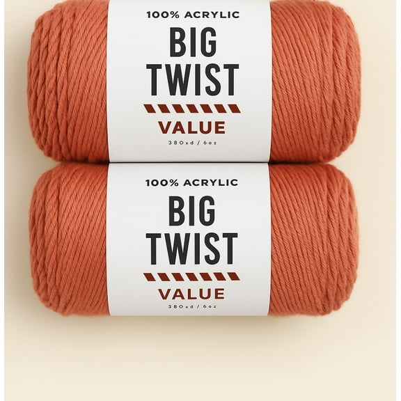 Big Twist Value Yarn Bundle- 2 Pack Dark Coral