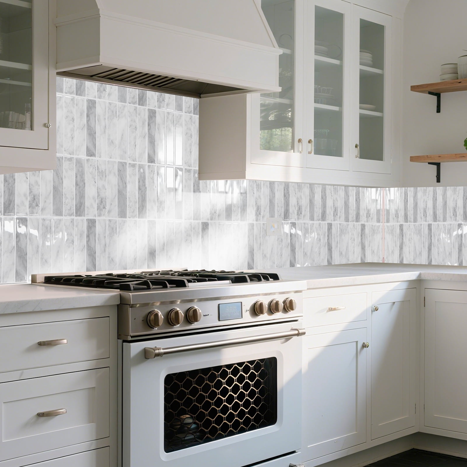 10Pcs Peel and Stick Backsplash Tile,11.4'' x 9'' Subway Tile,Self-Adhesive Wall Tiles for Kitche,Bathroom,RV,Thicker Design in Gray