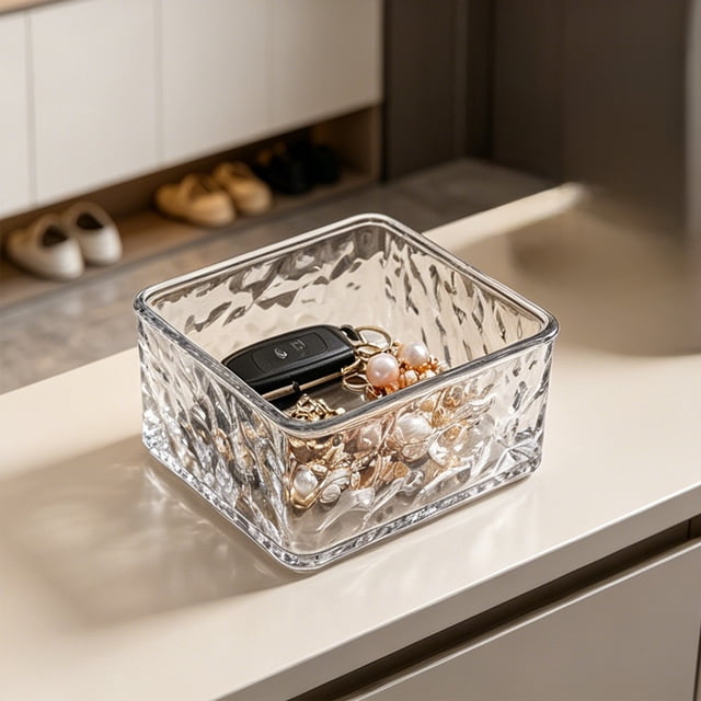 Organizadores de Cajones Transparentes – Cajas de Almacenamiento de Plástico Pet para Cajones de Tocador, Escritorio, Cómoda, Baño y Cocina, Organizador Divisor Apilable.
