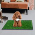 thumbnail image 2 of Pefilos 30" Dog Grass Puppy Pee Pad Reusable 3-Layer Training Potty Pad with Tray, Small Pet Toilet for Dog Housebreaking Supplies, Green, 2 of 10