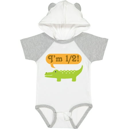 

Inktastic Half Birthday 1/2 Boy Alligator Gift Baby Boy Bodysuit