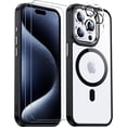 thumbnail image 3 of Temdan Funda Magnética para iPhone 15 Pro Max Transparente, [Compatible con Magsafe][2 Piezas Protector de Pantalla de Vidrio+Protector de Lente de Cámara] [No Amarillea] Delgada a Prueba de Golpes pa, 3 of 4