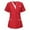 002* Red, variant on bnaln Working Uniform for Womens Summer Tops Short Sleeve T-Shirts V Neck Solid Color Nurse Uniform Blouse Scrubs Tops Tunic Tees Dressy Casual Blouses Workwear with Pockets
