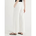 thumbnail image 3 of Scoop Women's and Women’s Plus Linen Blend Tailored Wide Leg Pants, Sizes 0-26W, 3 of 5