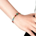 thumbnail image 3 of AeraVida Vibrant Nature Blue Turquoise and Coral Double Strand Brass Bracelet, 3 of 4