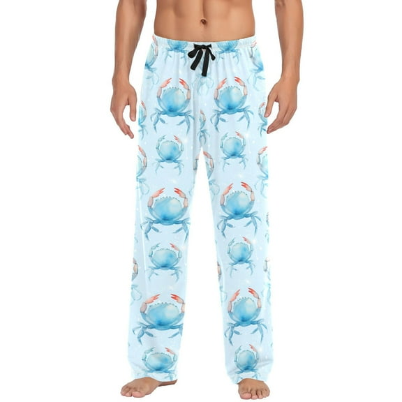 Crabs joogoo Men's Pajama Pants Cotton Long Sleepwear Lounge Pants L