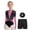 Hot Pink, variant on Girls 3-Piece Gymnastics Leotard Set Long Sleeve Sparkly Ballet Dance Unitard with Shorts Hairband Set Orange 6