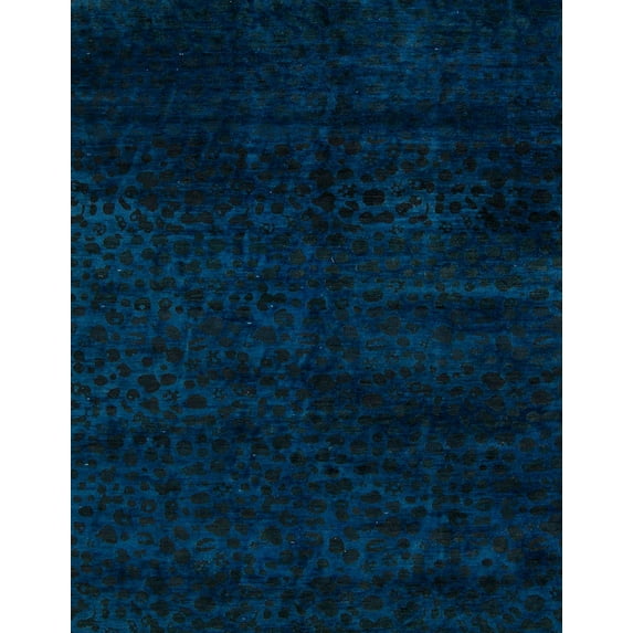 Ahgly Company Machine Washable Indoor Rectangle Abstract Night Blue Area Rugs, 4' x 6'