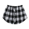 thumbnail image 5 of Youmylove Women 2-Pack Skirt Fashion New Button Plaid Street Loose Casual Stitching Elastic Band Skirt Shirt Extender Layering Top Lower Sweep Shirt, 5 of 8