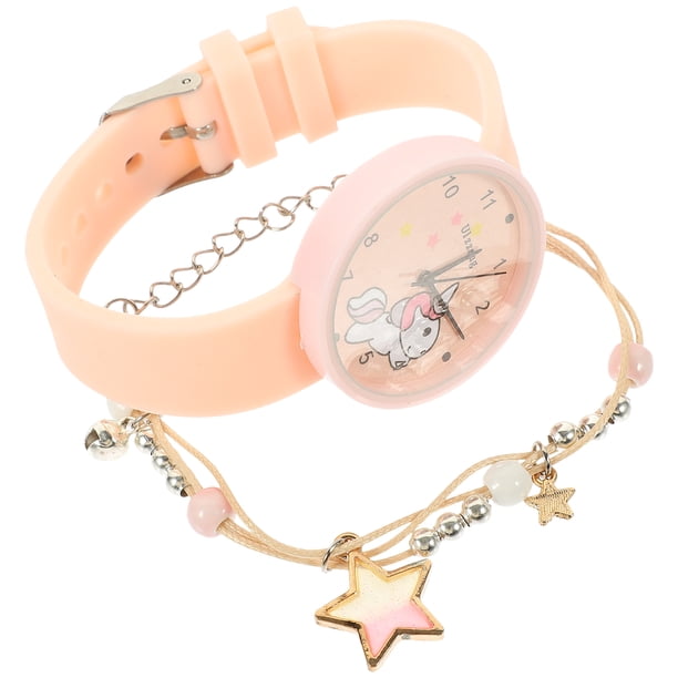 BRIGHTFUFU 1 juego de adorables relojes para estudiantes con diseño de unicornio de dibujos animados, reloj de pulsera decorativo de cuarzo, regalo ideal.