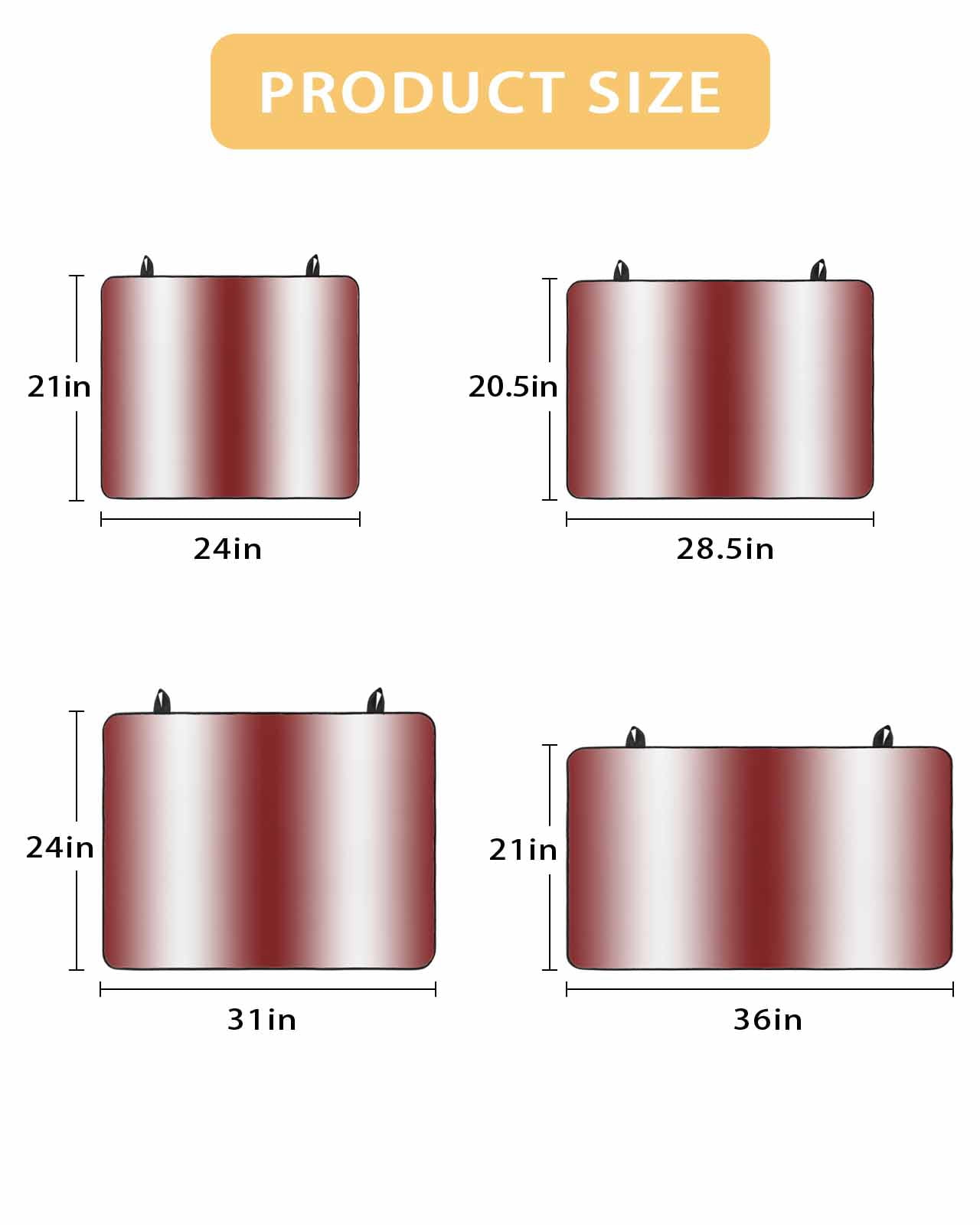 nqOlkjepod Large Induction Cooktop Protector Mat 24"x21", Red White Ombre Stove Top Covers for Electric Stove, Farmhouse Chic Minimalist Gradient Art Stove Burner Cover Mats, Glass Top Stove Cover