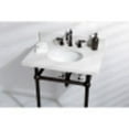 thumbnail image 4 of Kingston Brass KB1975AL Heritage Widespread Bathroom Faucet with Plastic Pop-Up, Oil Rubbed Bronze, 4 of 5