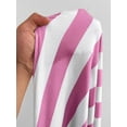 thumbnail image 3 of Plus Size Womens Pink And White Striped Deep V-Neck Cap Sleeve Maxi Dress With Waist Tie, 3 of 7