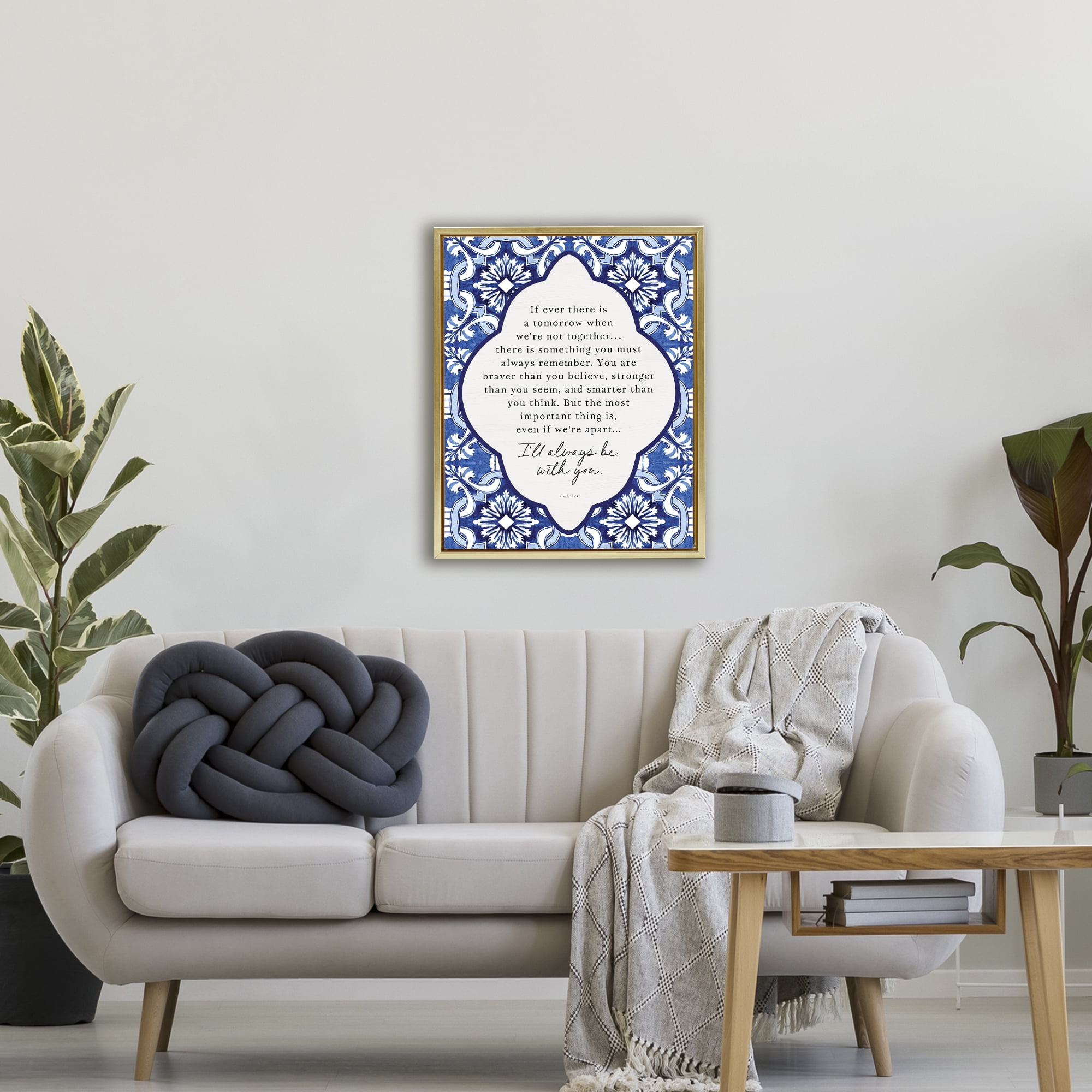 Always Be With You Inspiration Gold Framed Floater Canvas Wall Art, design by Lettered and Lined