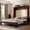 Espresso, variant on Harper & Bright Designs Twin Size Wood Murphy Bed, Folding Wall Bed Chest Cabinet Bed with Desk for Bedroom Guest Room Home Office, White