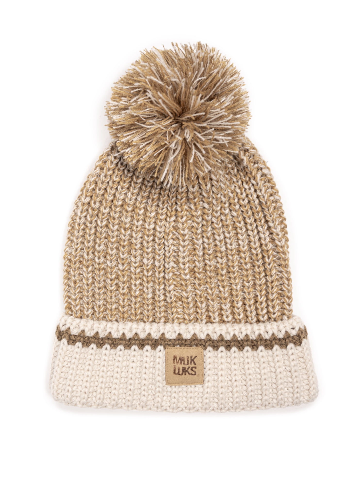MUK LUKS Women's Marled Stitch Beanie & Magic Gloves, 2 Piece Set