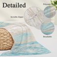 thumbnail image 3 of Aqua Blue Wooden Standard Size Pillow Cover, Pillowcase Protectors with Zipper, Breathable Decorative Throw Pillow Case Cover, Farmhouse Brown Vintage Distressed Pillow Shams for Couch Sofa 20x26Inch, 3 of 9