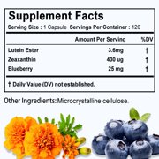 Blueberry Lutein Ester Capsules - with Zeaxanthin - Antioxidants, Vision & Eye Health Support - 120 Capsules