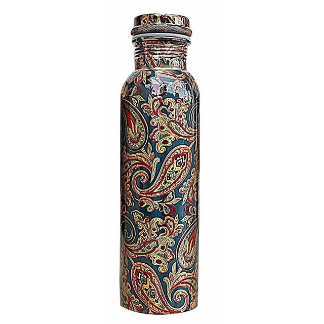 Traveler's Copper Water Bottle, Leak-Proof joint free Ayurvedic 900 ML 32 Oz