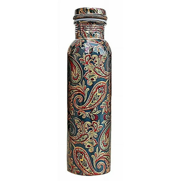Traveler's Copper Water Bottle, Leak-Proof joint free Ayurvedic 900 ML 32 Oz