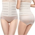 thumbnail image 4 of Pitauce Womens Plus Size Waist Trainer Front Closure Breathable Shapewear Tummy Control Slimming Body Shaper Girdle Waist Cincher Postpartum Belly Band, 4 of 6
