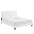 thumbnail image 1 of Modway Lit Plateforme Simple en Velours de Performance Current, Blanc, 1 of 11