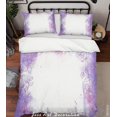 thumbnail image 3 of 3D Watercolor Purple Floral Funda de edredón Juego de ropa de cama Funda de edredón Fundas de almohada, 3 of 3