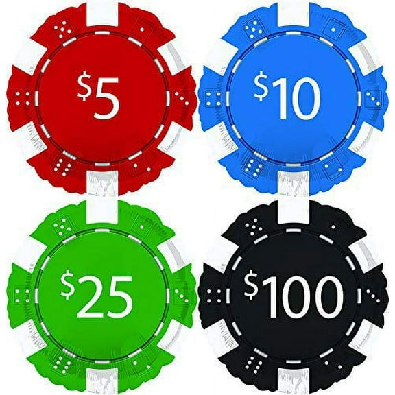 (4) 18" Casino Night Poker Chips Foil Balloons