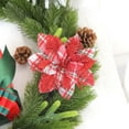 thumbnail image 4 of 5-Piece Set Woven Fabric Christmas Flowers for Wreath Ornaments and Tree Decor(Red), 4 of 6