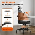 thumbnail image 6 of Ergonomic Office Chair Big and Tall, 350LBS Capacity, 6'5" Tall Max, Home High Back Desk Chair for Long Hours Comfortable, Adjustable Lumbar Support and Headrest, Flip-up Arm and PU Wheels, Black, 6 of 9