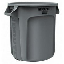Rubbermaid Commercial 10 gal Round Trash Can, Gray, 15 5/8 in Dia, Open Top, Plastic