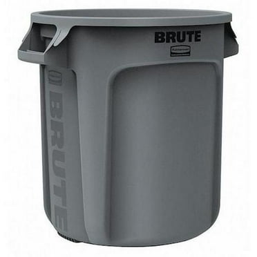 Rubbermaid Commercial 10 gal Round Trash Can, Gray, 15 5/8 in Dia, Open Top, Plastic