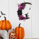 thumbnail image 3 of Corona de Halloween con forma de luna y gato para puerta o ventana, decoración para fiesta de Halloween, decoración del hogar, 3 of 7