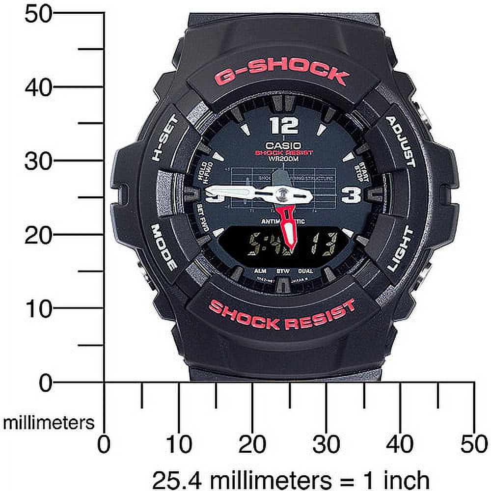 Casio Men's Analog-Digital Black and Red G-Shock Watch G100-1BV - image 4 of 4