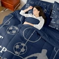 thumbnail image 4 of Castle Fairy Boys Girls Eat Sleep Soccer Bedding Comforter Set 7-Piece,Ball Gamer King Bedding Sets,Sport Theme Ultra Soft Bed Sheets,Luxury Bedroom Decor,Reversible, 4 of 8