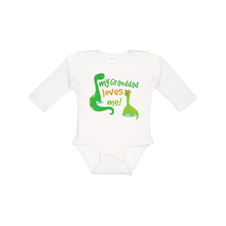 

Inktastic My Granddad Loves Me Baby Outfit Gift Baby Boy Long Sleeve Bodysuit