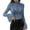Blue, variant on Mesh Top for Women Trendy Long Bell Sleeve Shirt Mock Neck Sheer Blouse See Through Floral Lace Tops