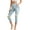 Blue Marble Print, variant on Blue Marble Print Women's Capri Leggings with Pockets, High Waisted Stretchy Active 3/4 Yoga Pants with Tummy Control, Yoga Pants Leggings for Workout Running, 3XL