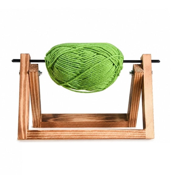 Wooden Yarn Holder for Crocheting, Anti- Yarn Spinner with 360 Swivel, Solid Wood Knitting Stand Accessory