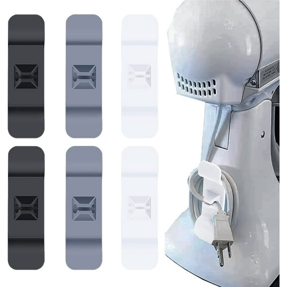 6 Pcs Cord Organizer for Kitchen Appliances, Cord Organizer Silicone Appliance Cord Winder, Cord Holder Cable Organizer Wire Self Adhesive for Small Appliances Blenders Coffee Makers Air Fryers