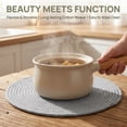 thumbnail image 3 of Unique Bargains Placemats Set of 4 Cotton Round Placemats for Dining Table Light Gray, 3 of 7