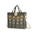 thumbnail image 7 of FORMRS Womens Corduroy Tote Bag Crossbody Shoulder Handbag with Pocket, Beige Halloween Skeleton, 7 of 7