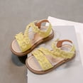 thumbnail image 5 of Sandales de Mode pour Filles avec Nœud Design Sangles Réglables pour Tout-Petits Enfants Décontractées Extérieur Printemps Été Automne, Couleur : Jaune, 2.5-3 Ans, 5 of 5